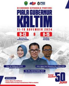 Poster Piala Gubernur Kaltim 2024 yang akan digelar pada 11-18 November 2024