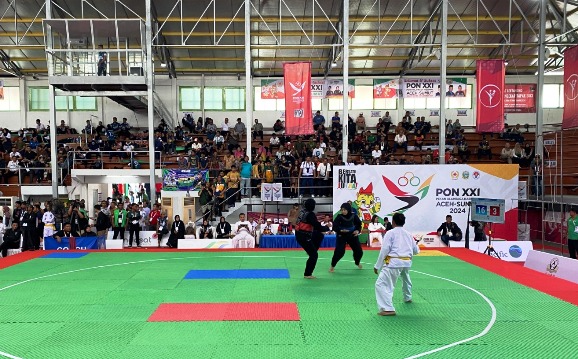 Atlet silat Katim saat berlaga di PON XXI/2024