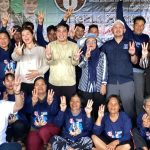 Angela-Suhuk saat kampanye di Rukun Damai